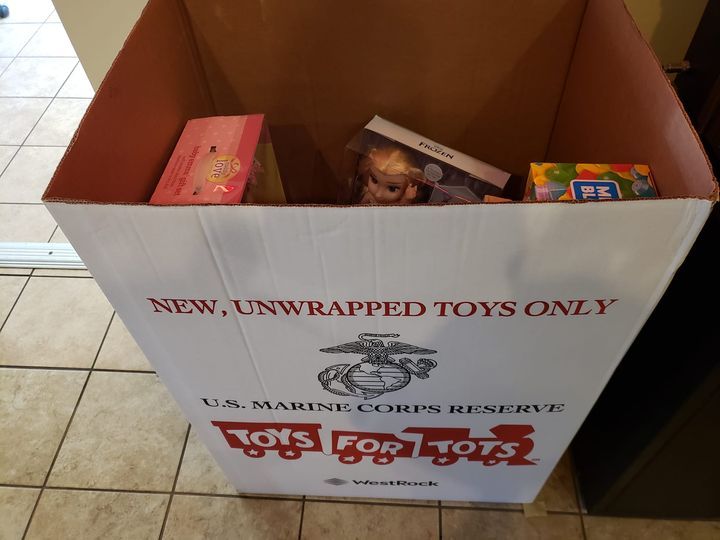 Our Toys For Tots Box is filling very slowly.  Normally by this time we have emptied it twice. Please drop some new Toys into our Box. The Joy of Laughter on Christmas Morning is  Beautiful Sound.